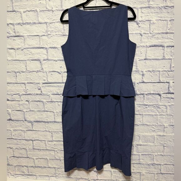 Boutique Moschino blue Ruffled Cotton Sleeveless Peplum Dress 12 - Picture 2 of 14